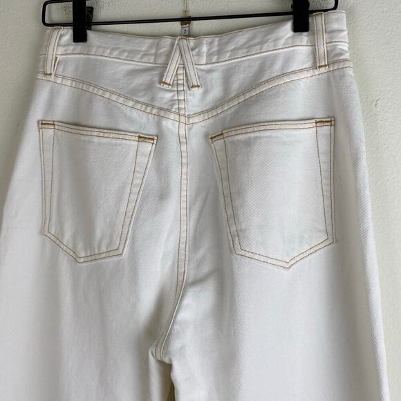 SLVRLAKE Beatnik Ankle Jeans Size 28 Ivory Ecru High Rise Straight Denim Staple - Picture 10 of 14